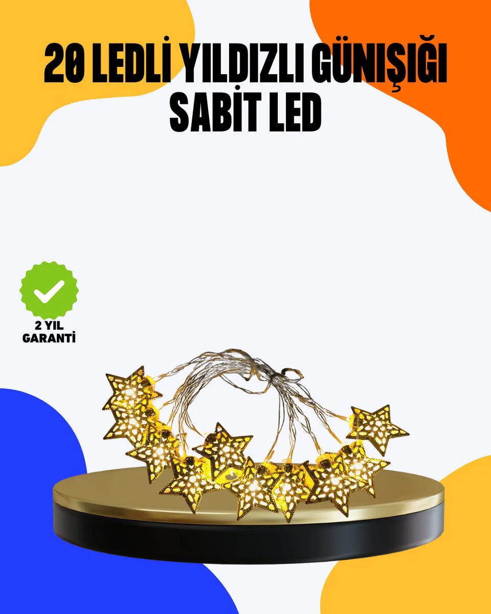5 Metre Yıldız Led Işık Güneş Işığı - Dekoratif Aydınlatma