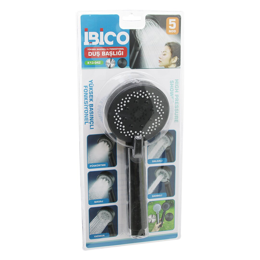 5 MOD YUVARLAK=8.7CM DUŞ BAŞLIK KADEMELİ VAKUMLU SİYAH GÖVDE - Sİ