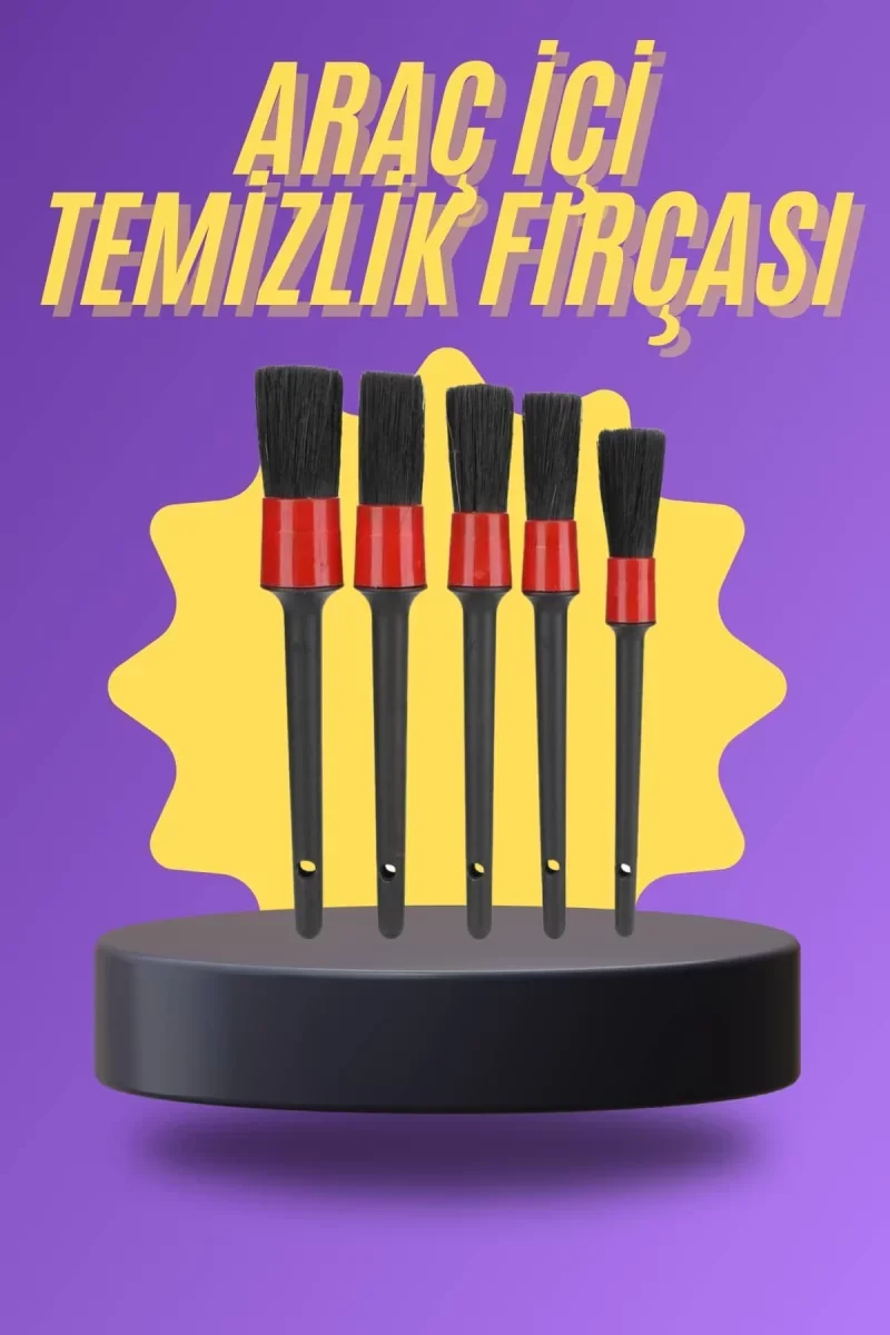 5 Parça Araç İçi Temizlik Fırçası Araç İçi-Dışı Temizleme Fırça Seti - Lisinya 5 Parça Araç İçi Temizlik Fırçası Araç İçi-Dışı Temizleme Fırça Seti - Lisinya