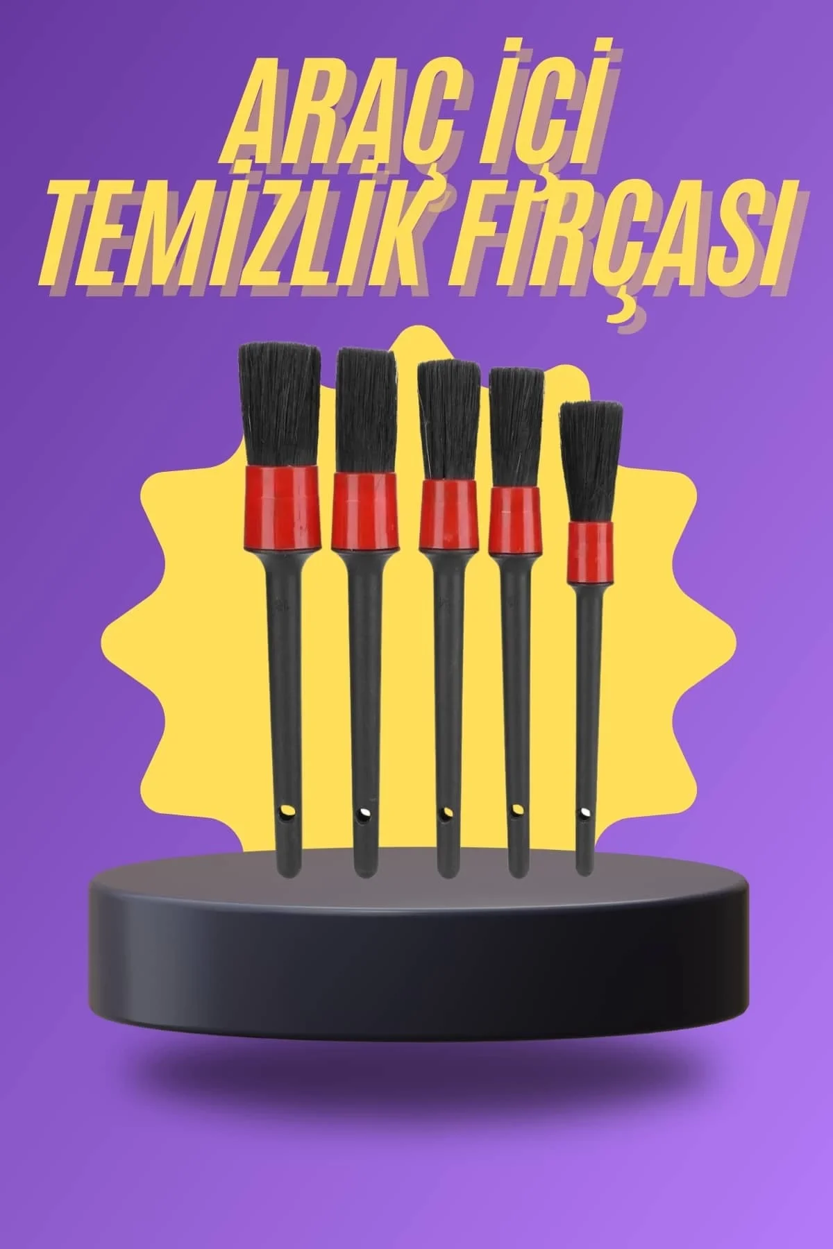 5 Parça Araç İçi Temizlik Fırçası Araç İçi-Dışı Temizleme Fırça S