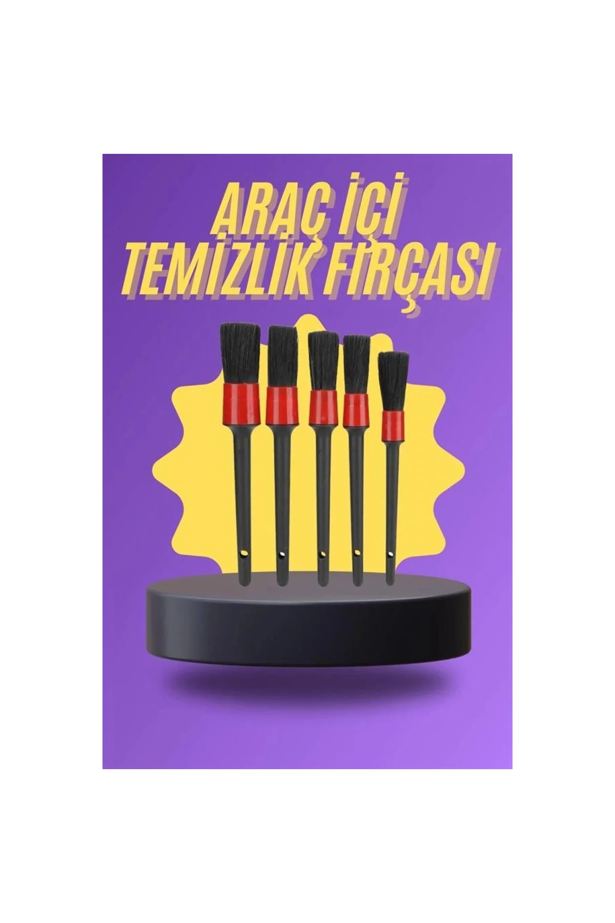 5 Parça Araç İçi Temizlik Fırçası Araç İçi-dışı Temizleme Fırça Seti - Görsel 2