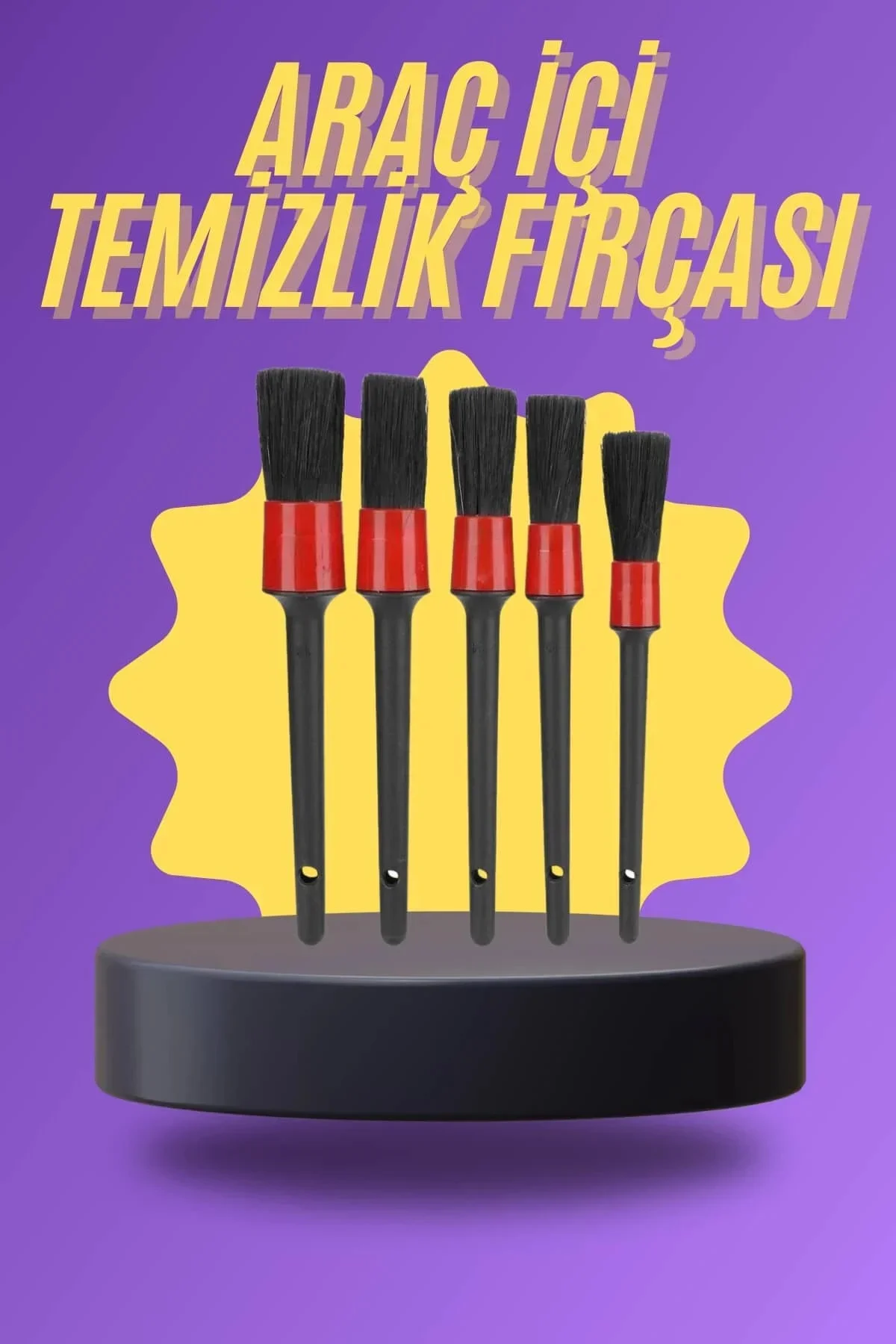 5 Parça Araç İçi Tezlik Fırçası Araç İçi-Dışı Tezleme Fırça Seti