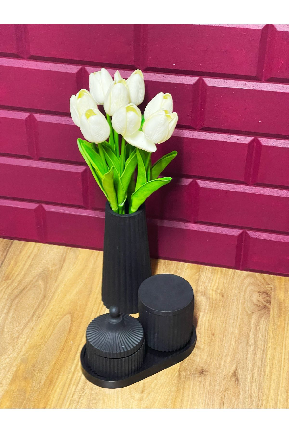 5 Parça El Yapımı Beton Dekor Seti – Minimalist ve Çok Amaçlı Tas