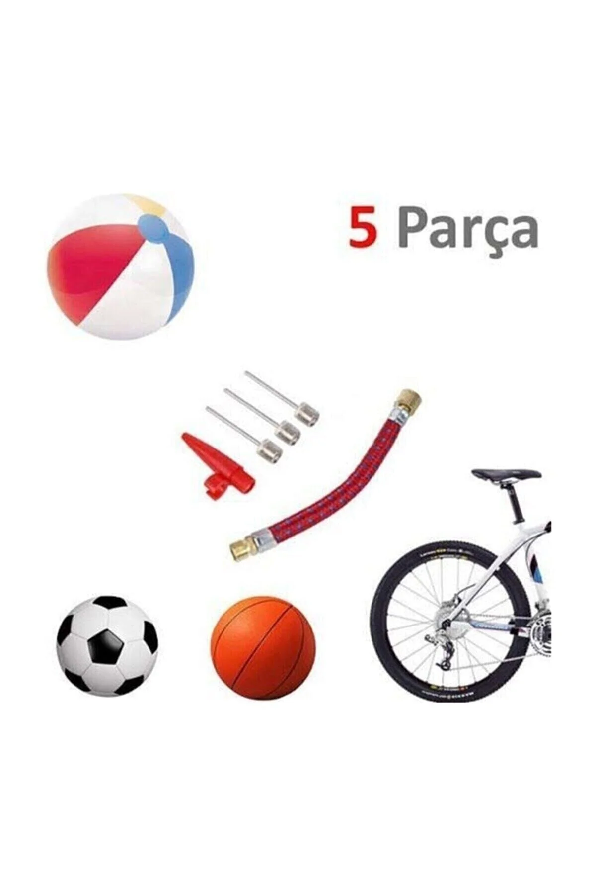 5 Parça Hava Pompa Iğne Seti Bisiklet Ve Top Şişirme Pompa Yedek 