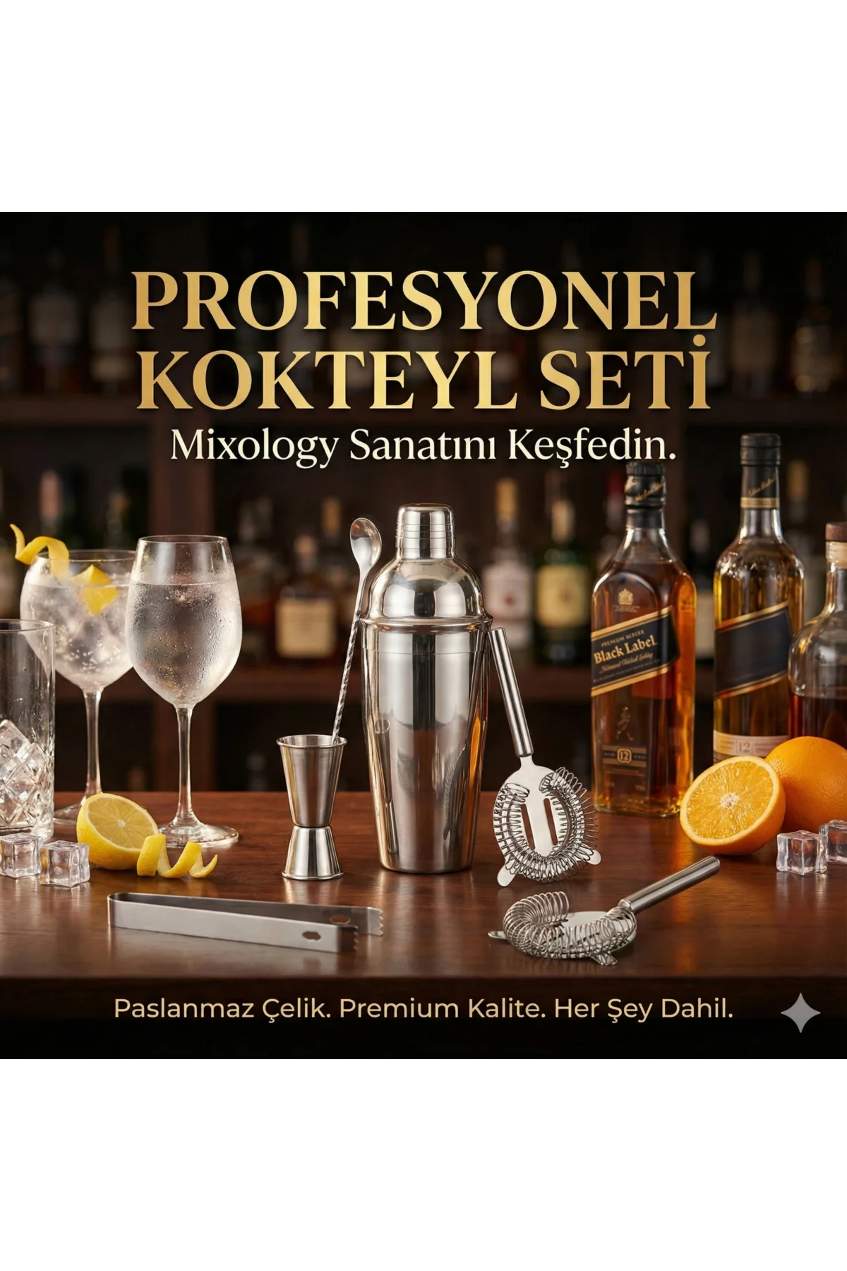 5 Parça Kokteyl Hazırlama Seti 550 Ml - Görsel 3