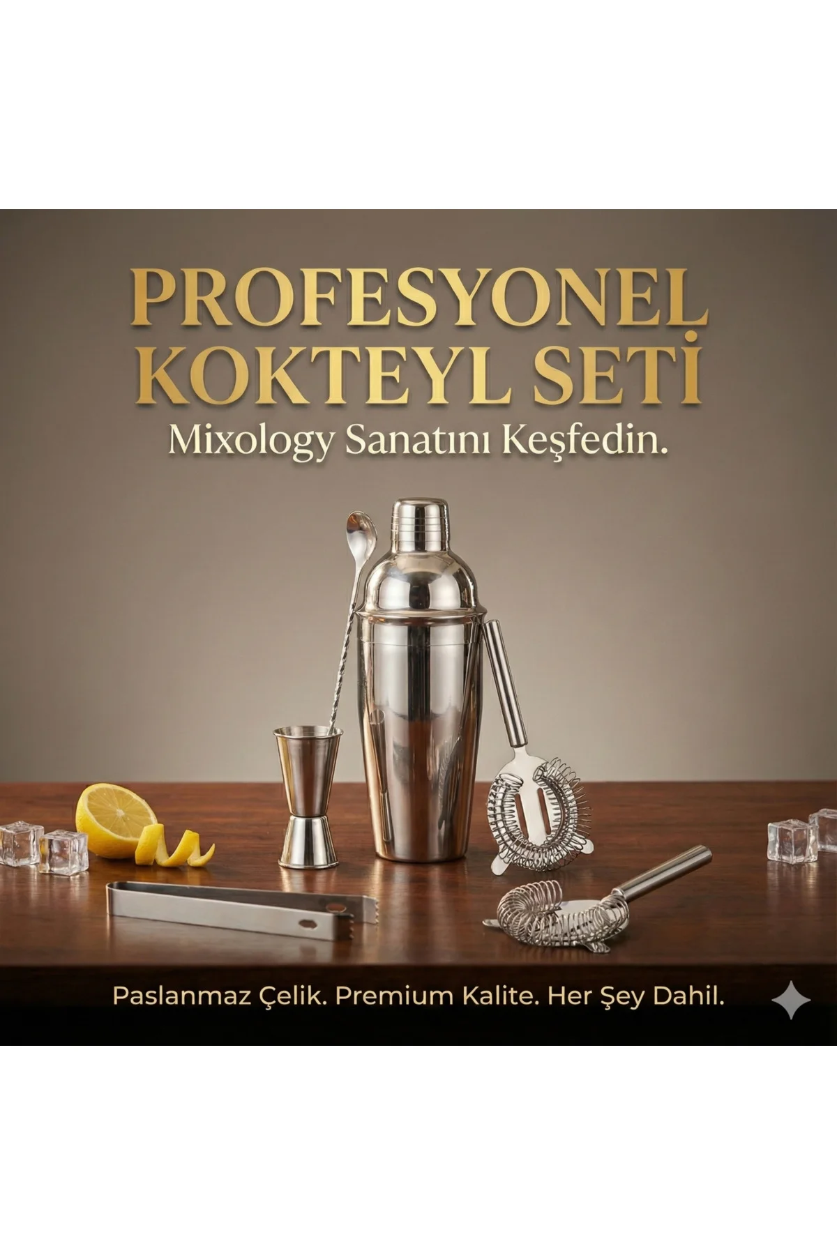 5 Parça Kokteyl Hazırlama Seti 550 Ml - Görsel 2