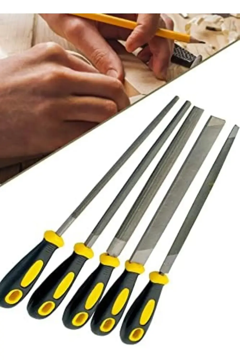 5 Parça Mini Eğe Törpü Seti Ahşap Tahta Oyma Şekillendirme Büyük