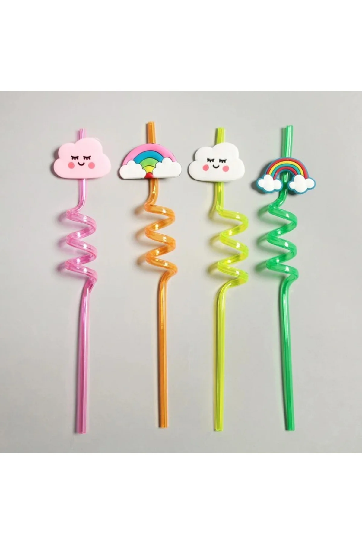 5 Parça Renkli Pipet Seti - Emojili Spiral Kokteyl- Çocuk Pipeti Temizleme Fırçalı 5 Parça Renkli Pipet Seti - Emojili Spiral Kokteyl- Çocuk Pipeti Temizleme Fırçalı - Görsel 3