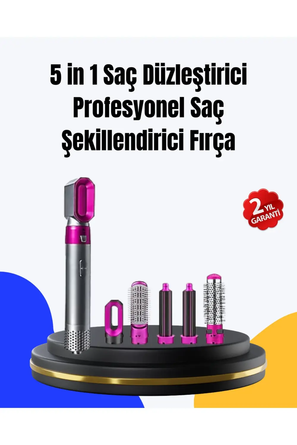 5 Parça Saç Şekillendirme Seti Düzleştirme Dalga ve Bukle Yapma