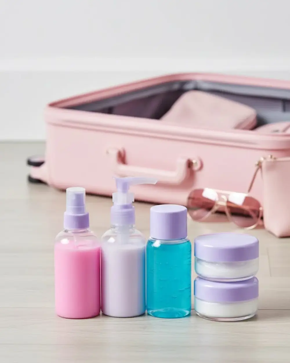 5 Parça Şeffaf Seyahat Kozmetik Seti 30 ml