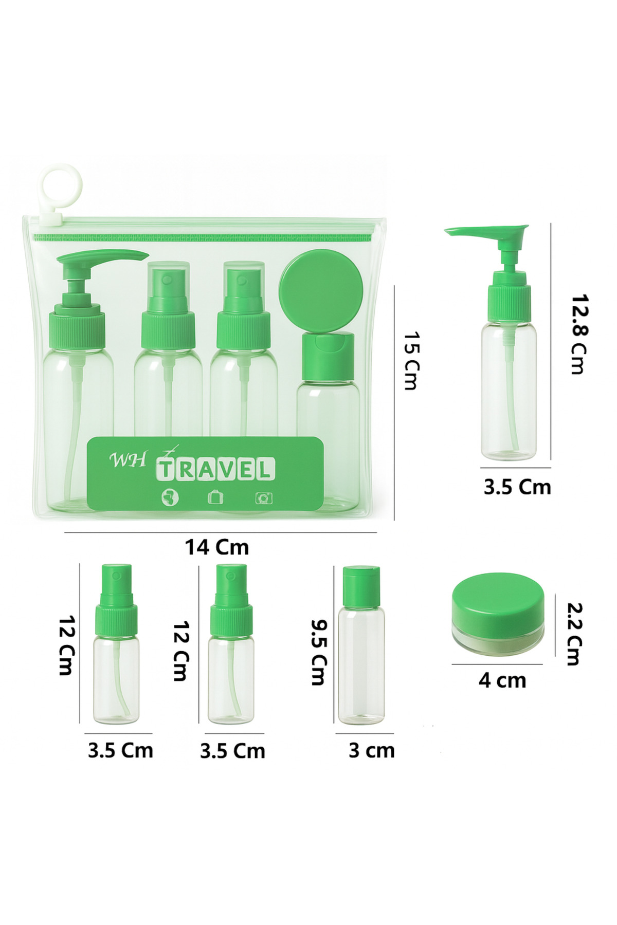 Pazar Kapısı 5 Parça Seyahat Çanta İçi Şişeler Makyaj & Kişisel Bakım Şişe Set