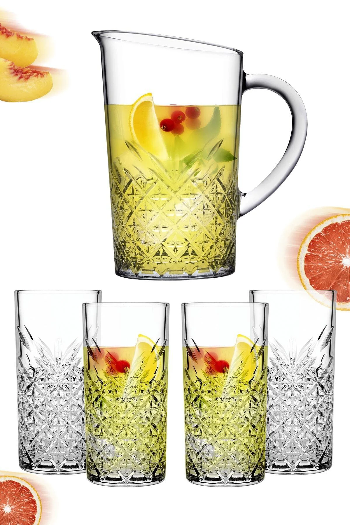 5 Parça Tımeless Sangria / Mojito Kokteyl Keyfi Seti - 4 Uzun Kokteyl Bardağı + Karaf/sürahi Fiyatı, Yorumları ve Özellikleri