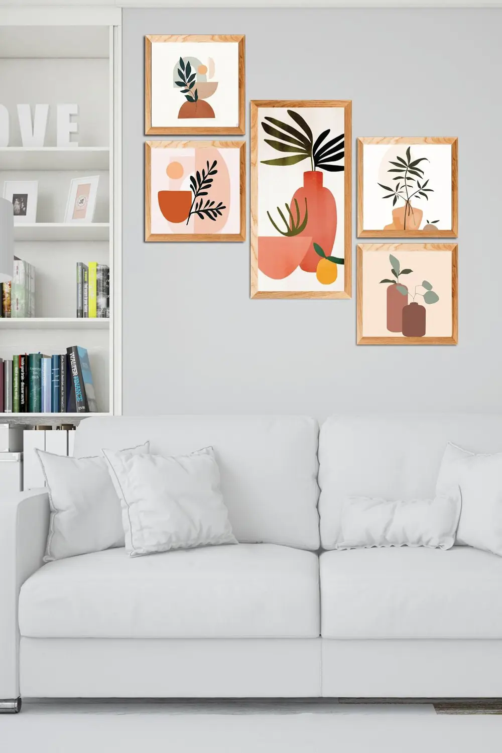 5 Parçalı Çerçeve Görünümlü Mdf Tablo Seti Atf303