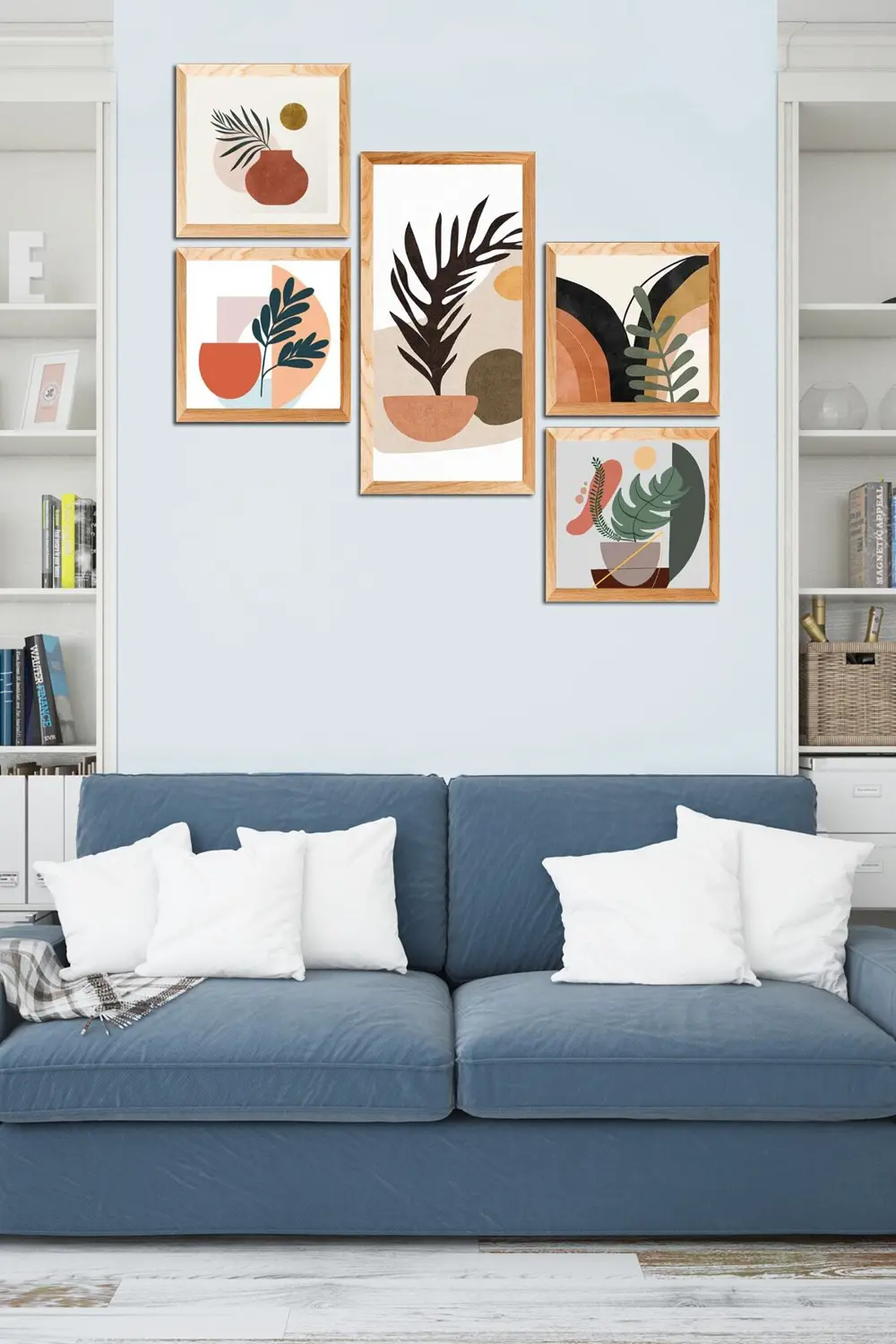 5 Parçalı Çerçeve Görünümlü Mdf Tablo Seti Atf304