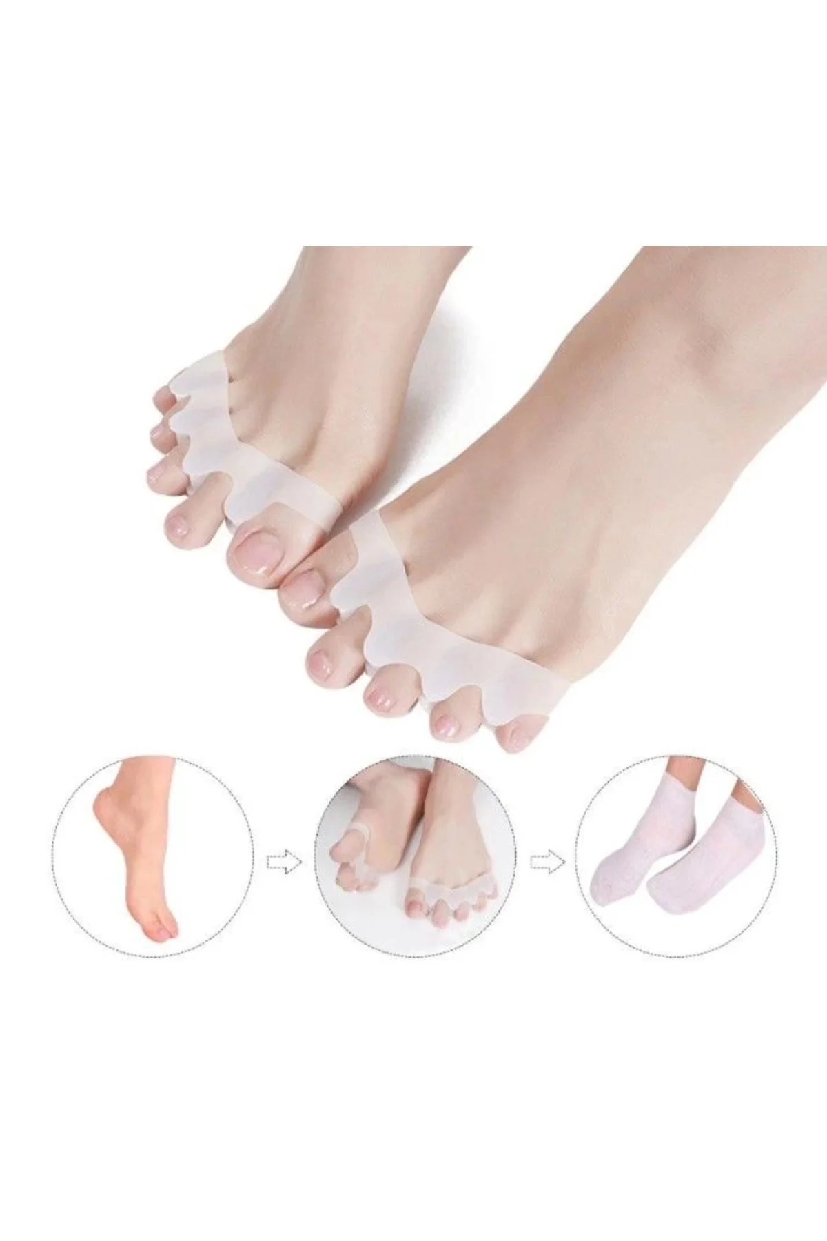 5 Parmak Ayıran Geçmeli Makara Beyaz veya Ten Rengi Gönderilir