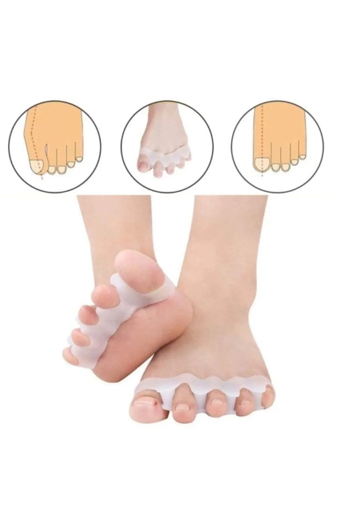 5 Parmak Ayıran Geçmeli Makara Beyaz veya Ten Rengi Gönderilir