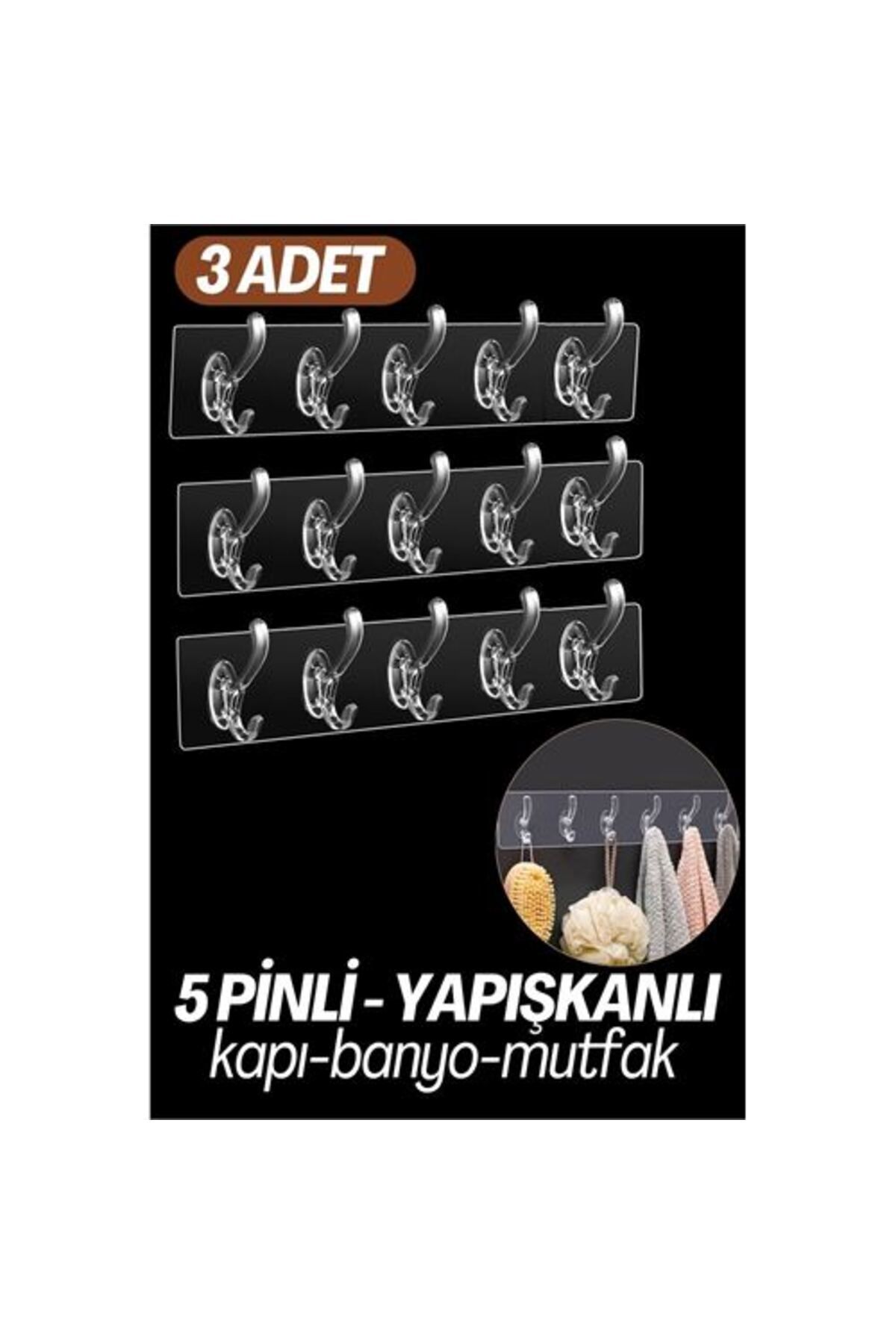 Modacar 5 Pinli Yapişkanli Aski Xenoty Design 3 Lü Set