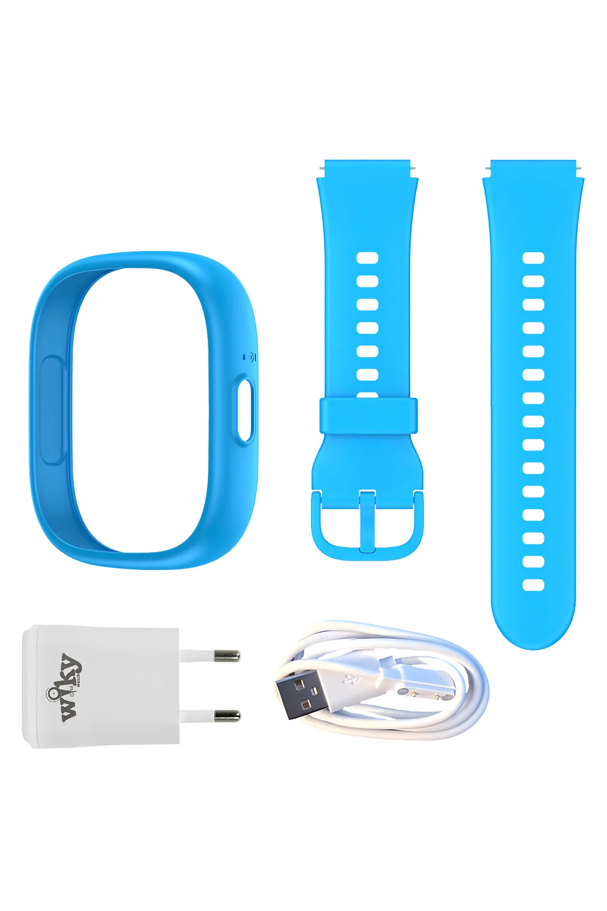 5 Plus Mavi Akıllı Saat Kasa Kordon Seti + Adaptör ve Şarj Kablosu