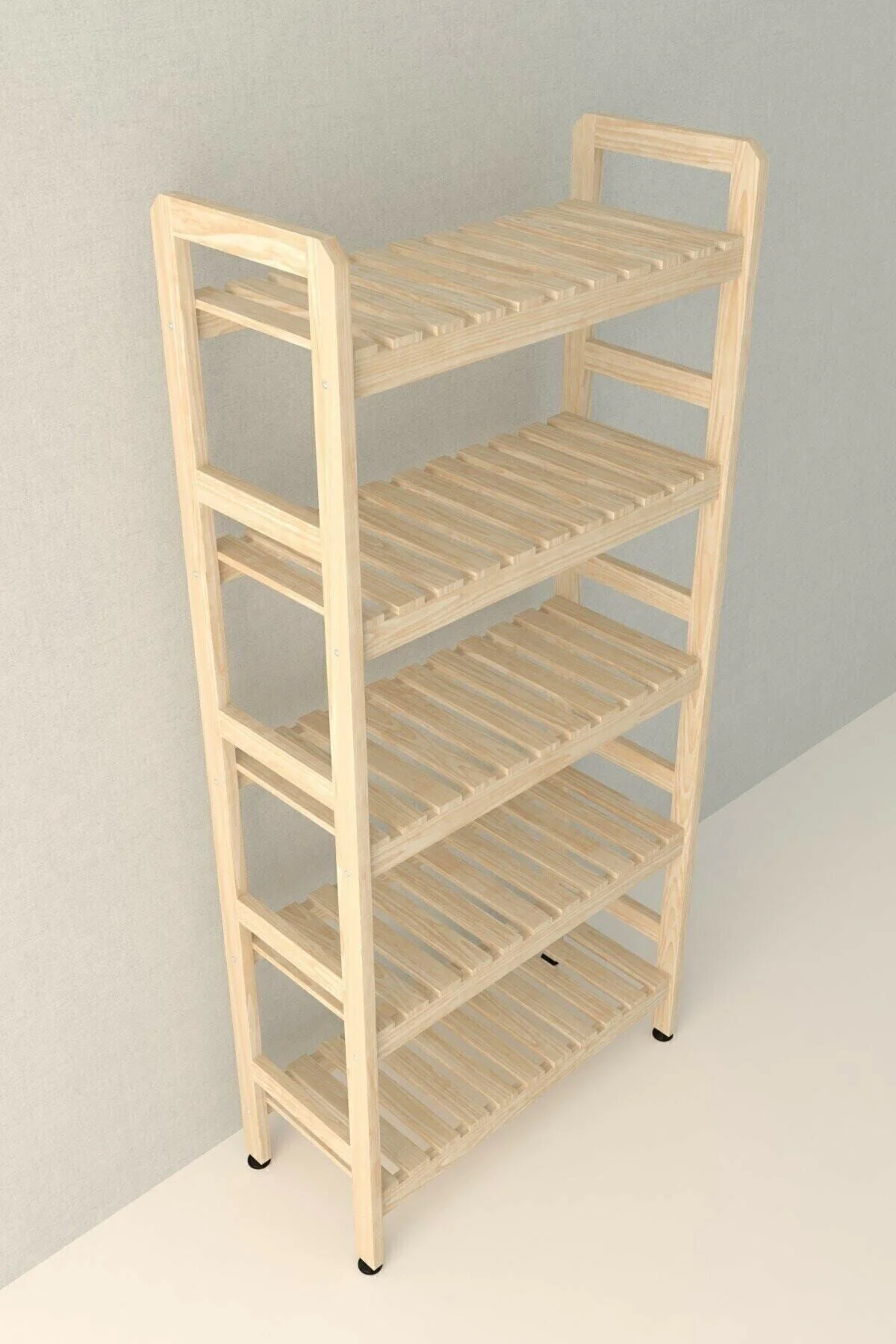 5 Raflı Ahşap Kitaplık & Çok Amaçlı Dolap 144x68x30 Cm