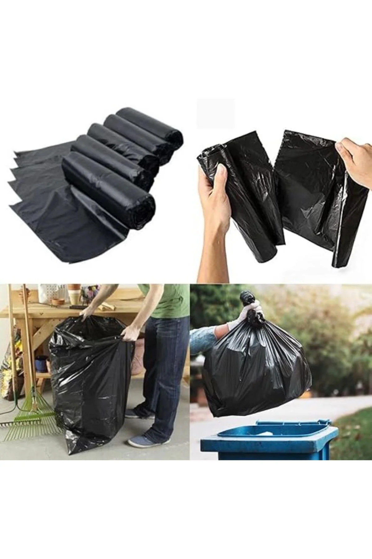 (5 RULO) 400gr Endüstriyel Jumbo 80*110 Çöp Torbası