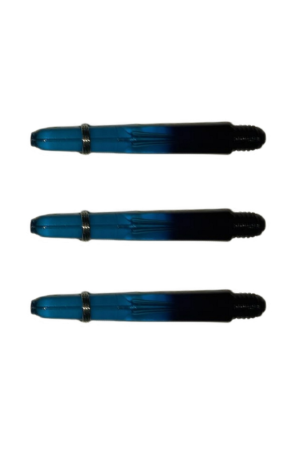 5 Set (15 ADET) 35mm, Mavi-Siyah, Polikarbon Şeffaf Dart Shaft-şa