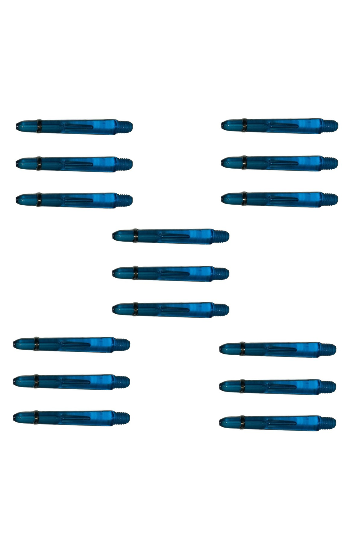 5 Set (15 ADET) 35mm, Mavi Polikarbon(PC) Şeffaf Dart Shaft-şaft.