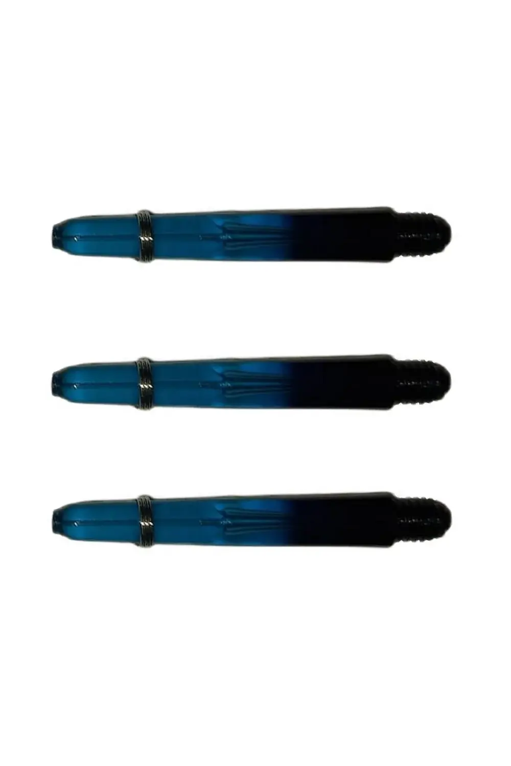 5 Set (15 ADET) 35mm, Mavi-Siyah, Polikarbon Şeffaf Dart Shaft-şa