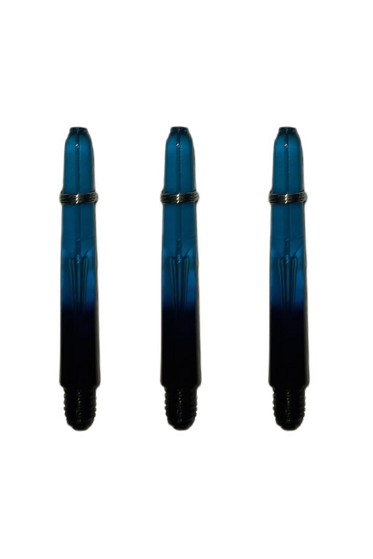 5 Set (15 Adet) 41mm, Mavi-Siyah Polikarbon Şeffaf Dart Shaft-şaf