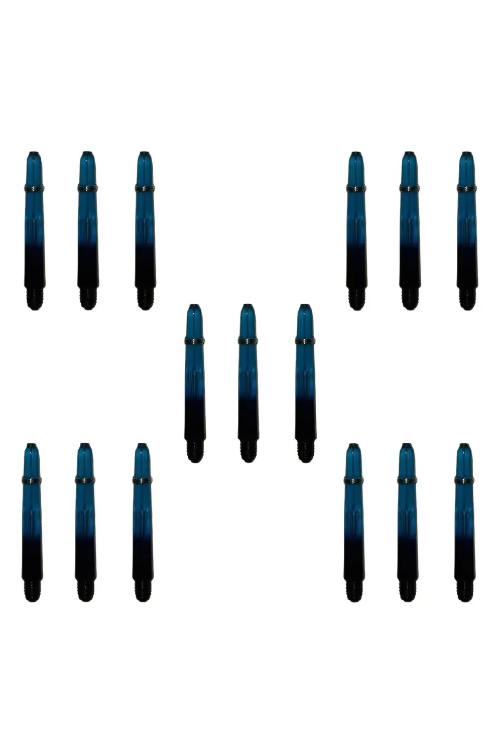 5 Set (15 Adet) 41mm, Mavi-Siyah Polikarbon Şeffaf Dart Shaft-şaf