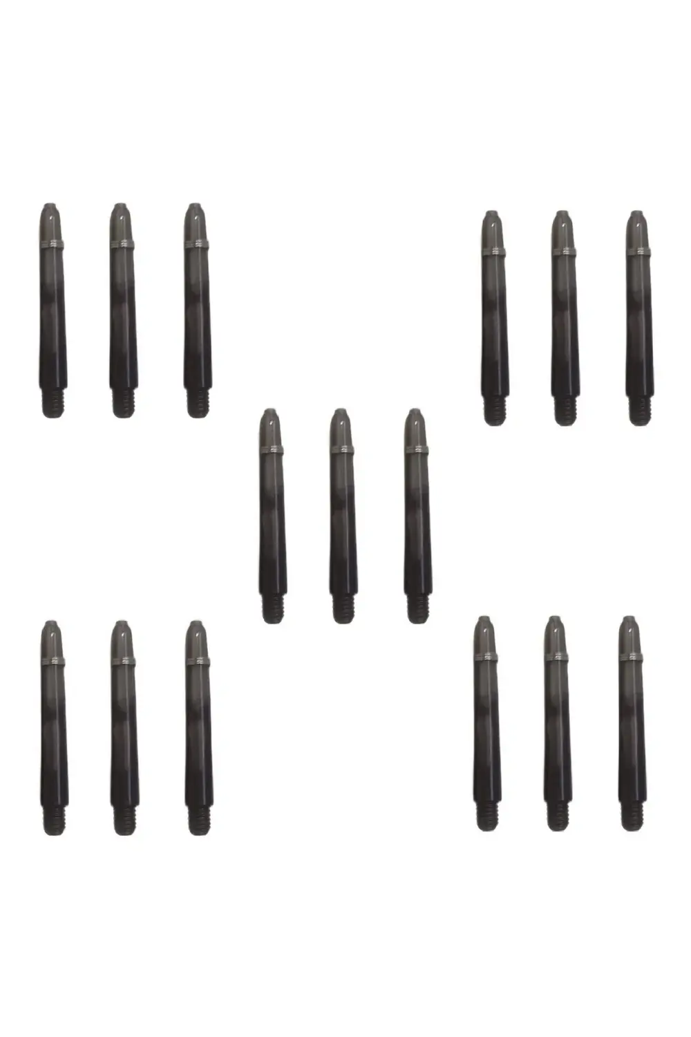 5 Set (15 ADET) 41mm, Siyah Polikarbon(PC) Siyah Şeffaf Dart Shaf