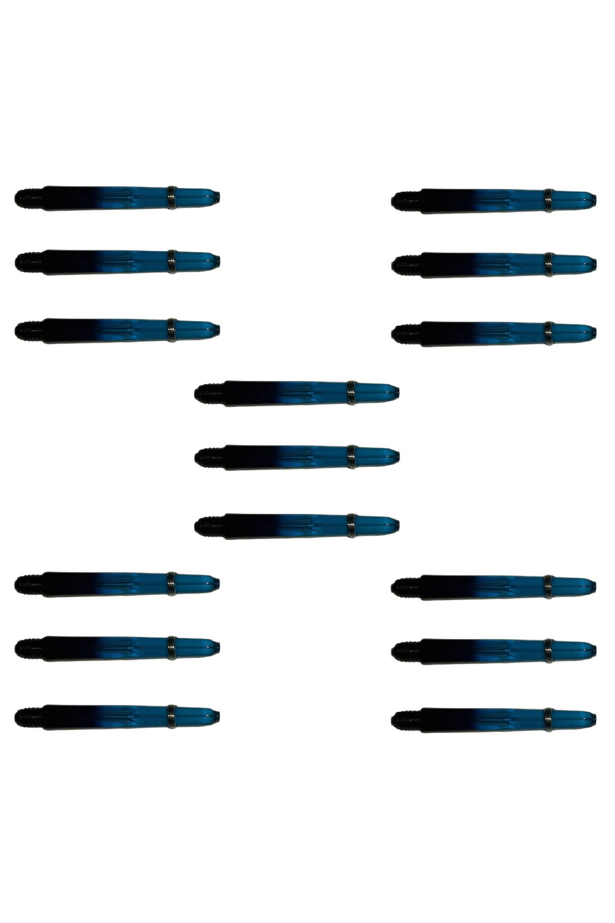 5 Set (15 ADET) 48mm, Mavi-Siyah, Polikarbon Şeffaf Dart Shaft-şa