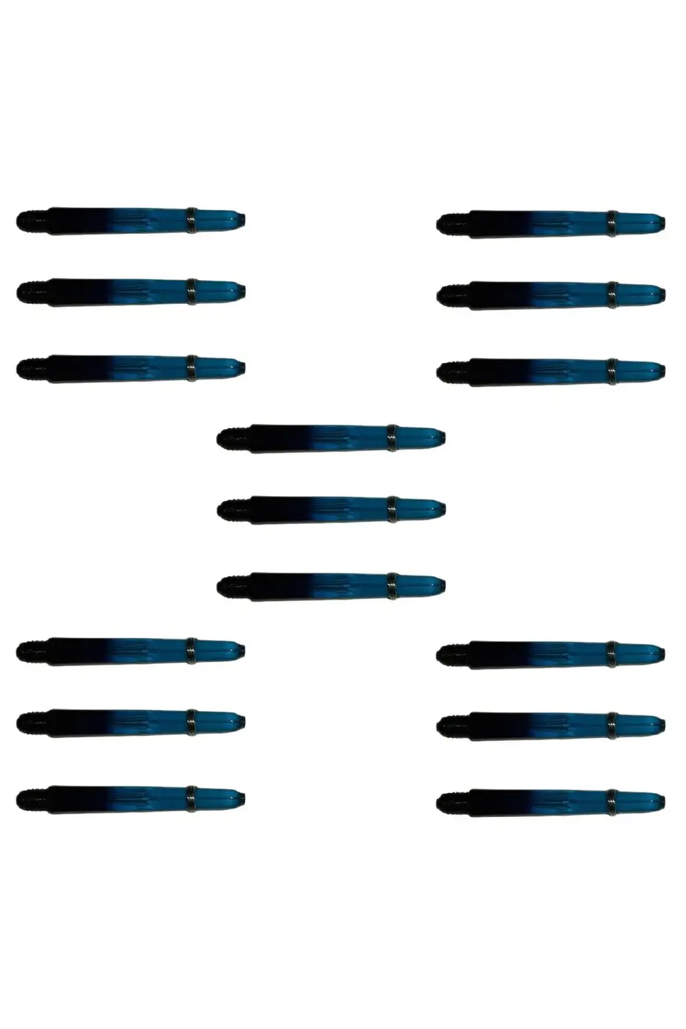 5 Set (15 ADET) 48mm, Mavi-Siyah, Polikarbon Şeffaf Dart Shaft-şa