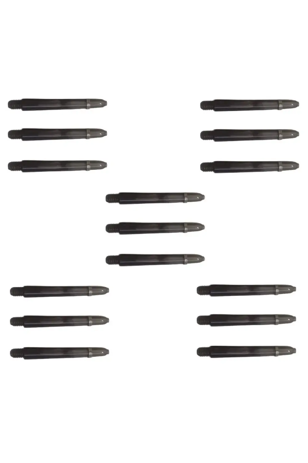 5 Set (15 ADET) 48mm, Siyah, Polikarbon(PC) Şeffaf Dart Shaft-şaf