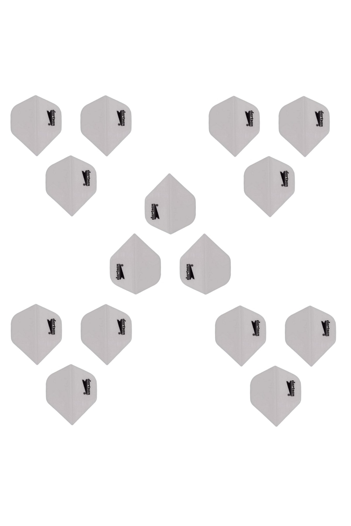 Dartsan 5 Set (15 Adet) Dart Flight-Flayt. 100 Micron Pet Beyaz