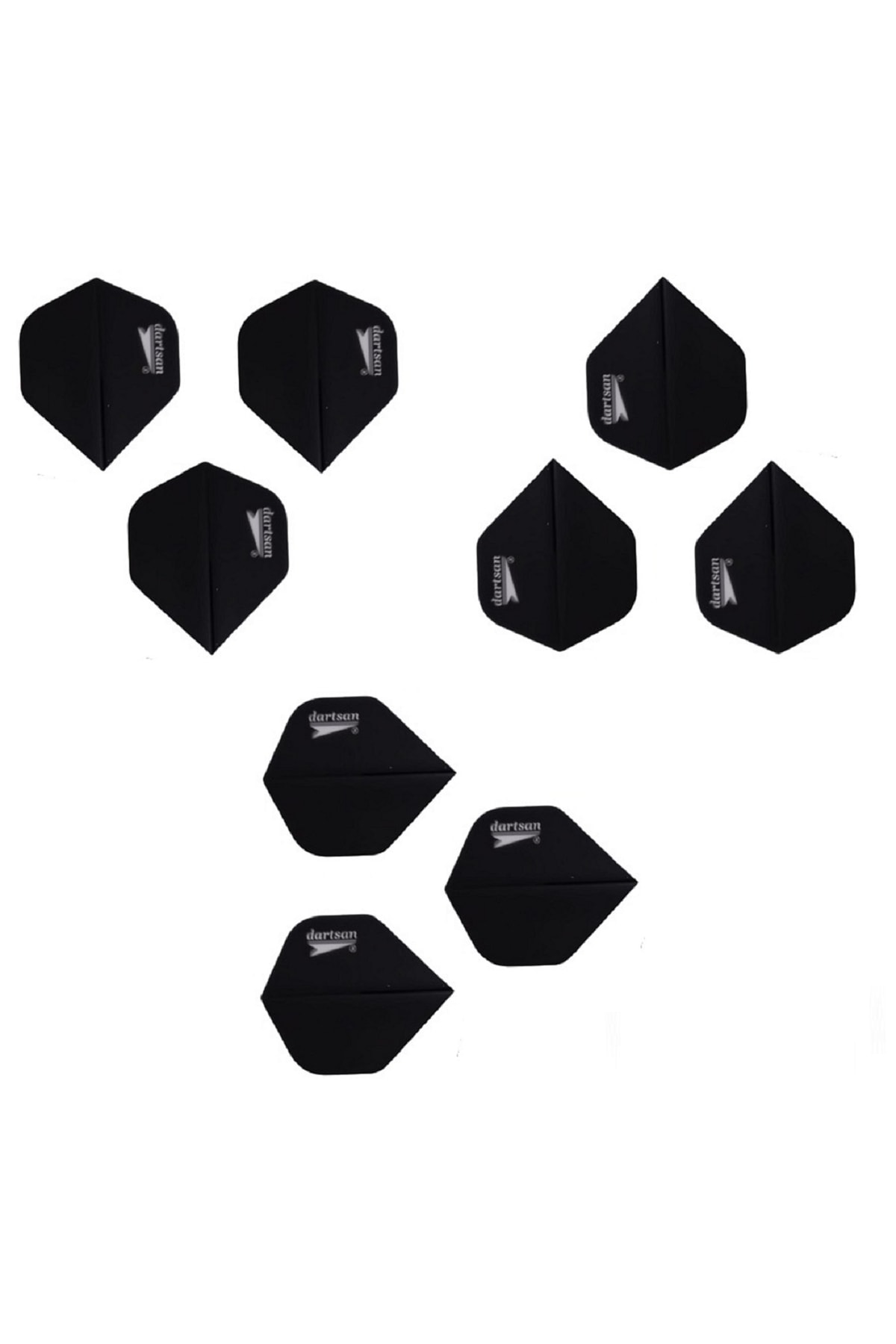 Dartsan 5 Set (15 Adet) Dart Flight-Flayt. 100 Micron Pet Siyah