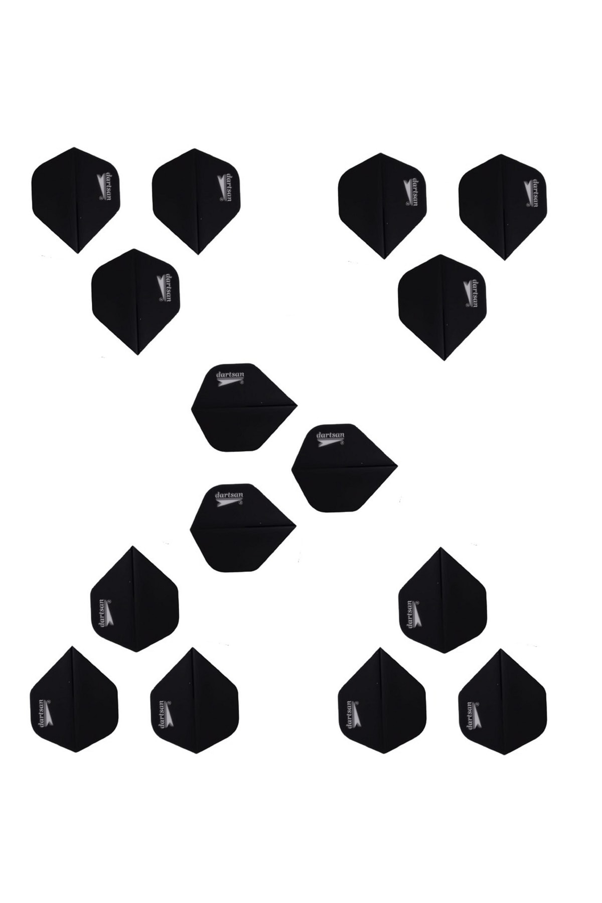 Dartsan 5 Set (15 Adet) Dart Flight-Flayt. 100 Micron Pet Siyah