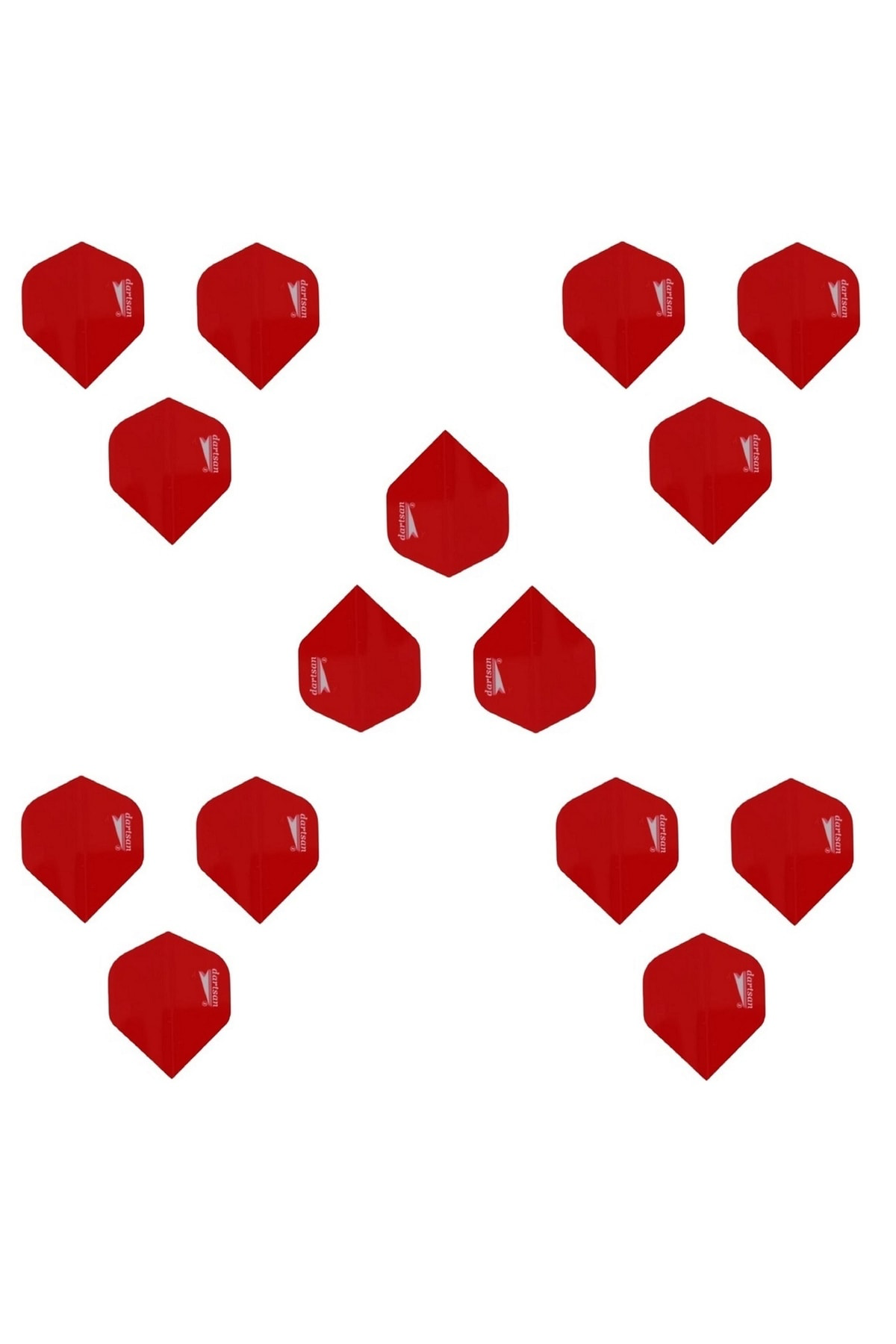 5 Set (15 ADET) Dart Flight-flayt 100 Micron Pet Kırmızı