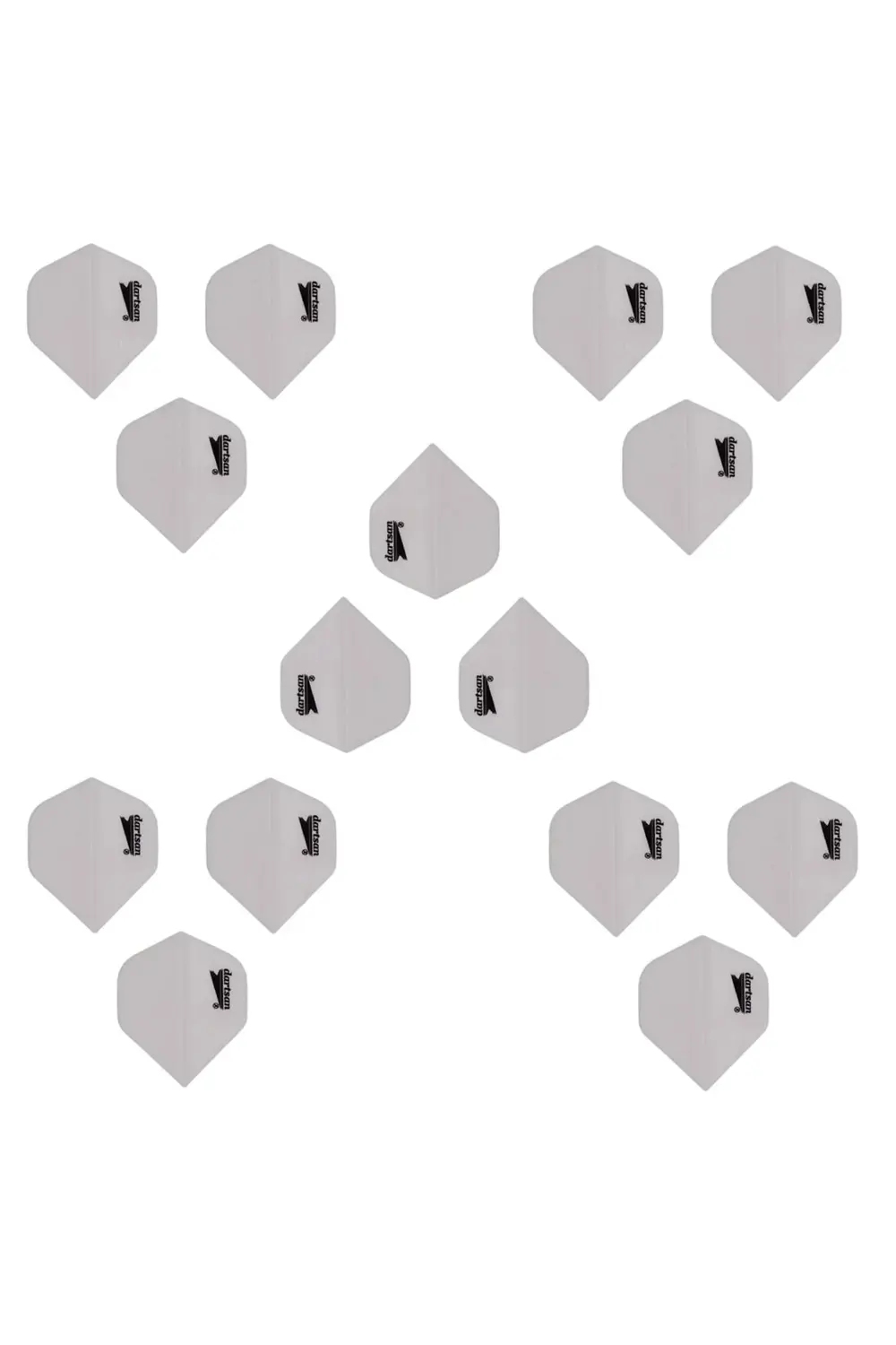 5 Set (15 ADET) Dart Flight-flayt. 100 Micron Pet Beyaz