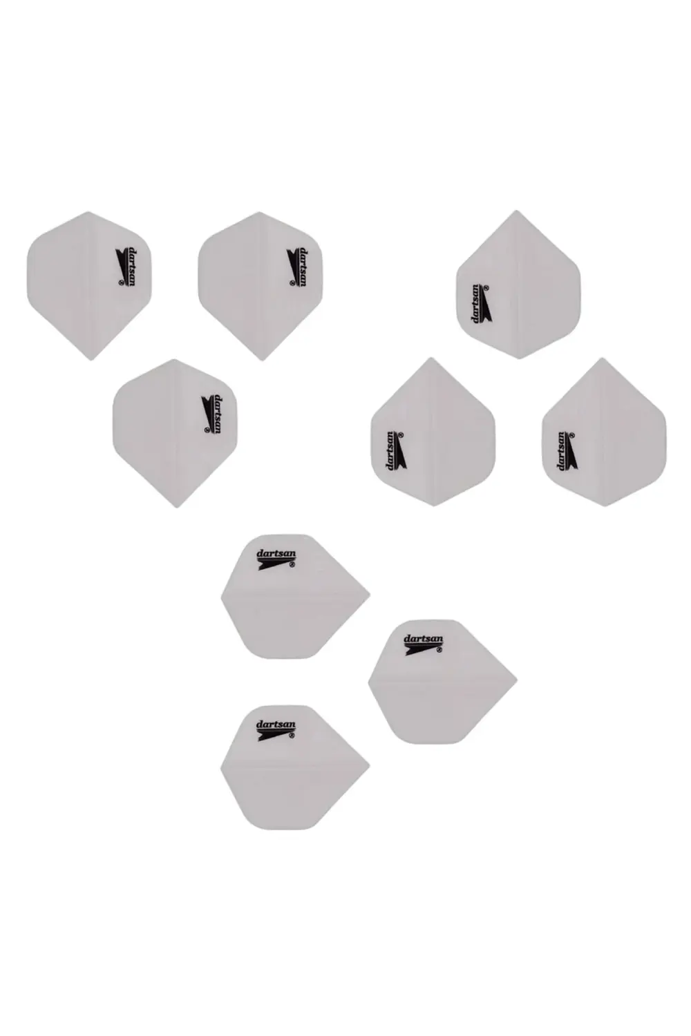 5 Set (15 ADET) Dart Flight-flayt. 100 Micron Pet Beyaz
