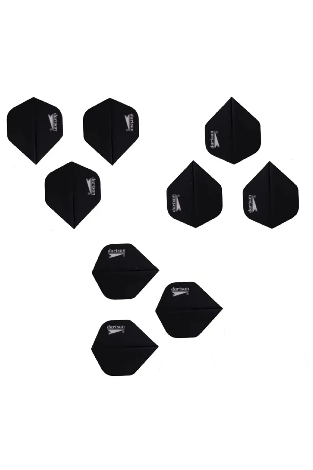 5 Set (15 ADET) Dart Flight-flayt. 100 Micron Pet Siyah