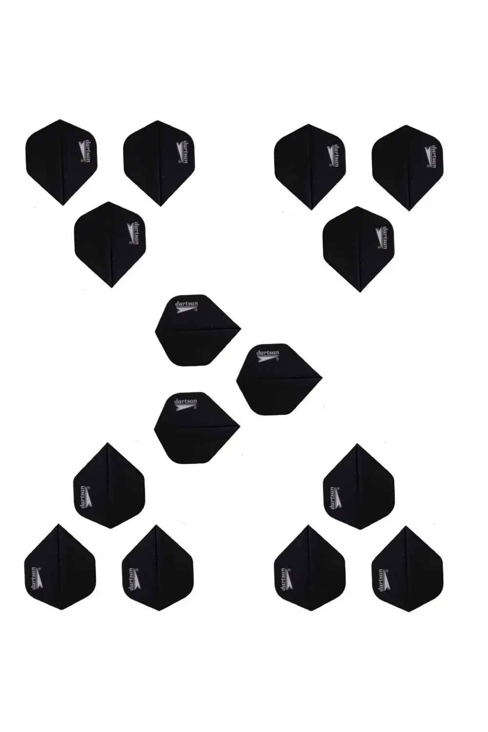 5 Set (15 ADET) Dart Flight-flayt. 100 Micron Pet Siyah
