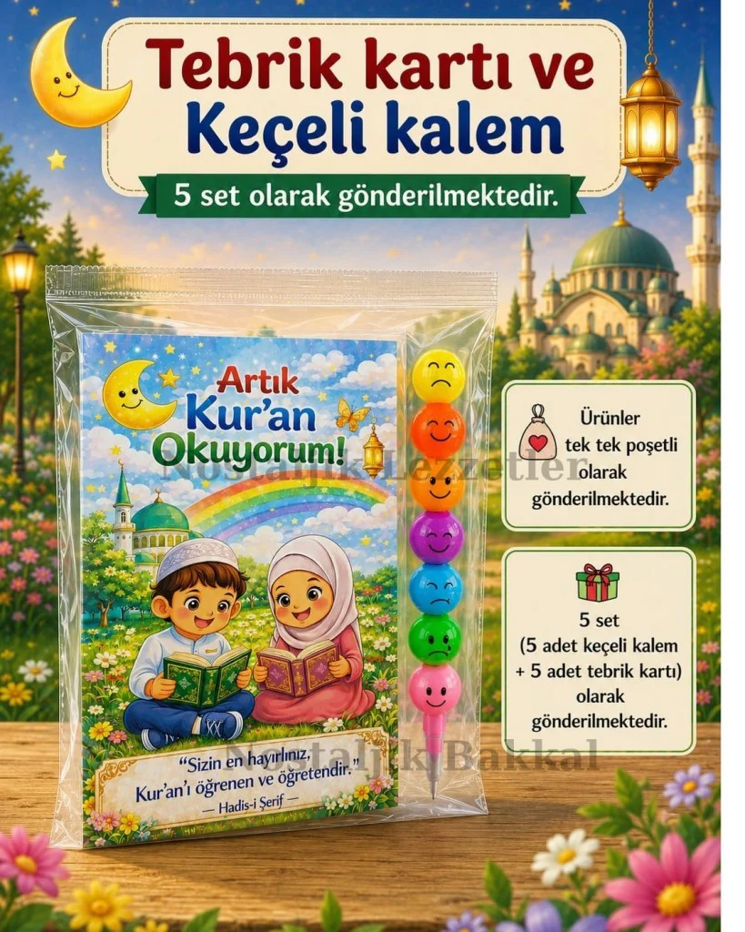 5 Set Kur'an Okuyorum Hediyesi Kur'an Kursu-Hatim Töreni Hatırası