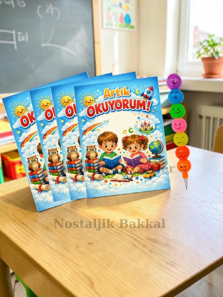 5 Set Yeni Okumayı Öğrenen Öğrencilere Hediye Artık Okuyorum Yazı