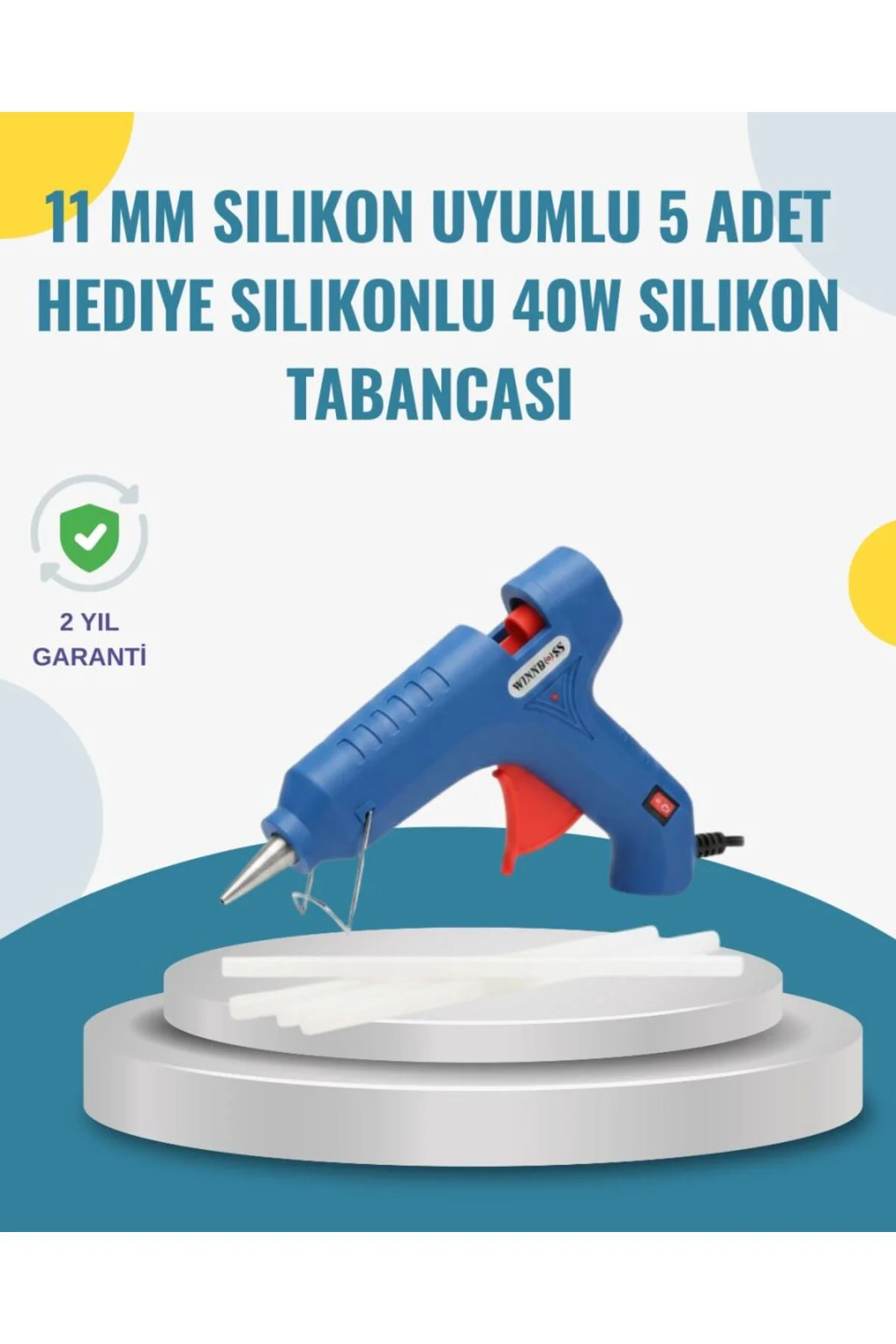 5 Silikon Hediyeli 40w Sıcak Silikon Tabancası Pratik Güçlü Kulla