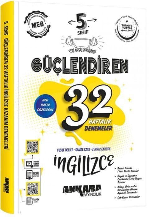 5. Sınıf İngilizce Güçlendiren 32 Haftalık Denemeleri Ankara Yayı
