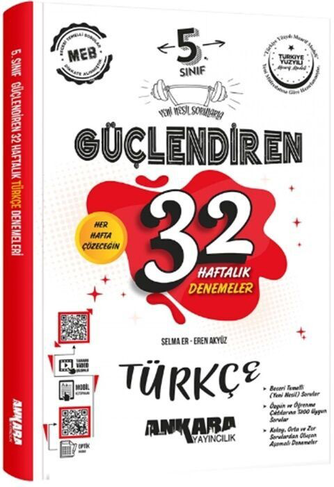 Ankara Yayincilik 5. Sinif Türkçe Güçlendiren 32 Haftalik Denemeleri Ankara Yayinci