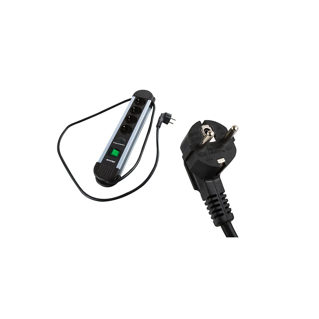 5 Soket Akım Korumalı Priz - 900 Joule Güvenlik, S-LINK SPGKS05 (Gri)