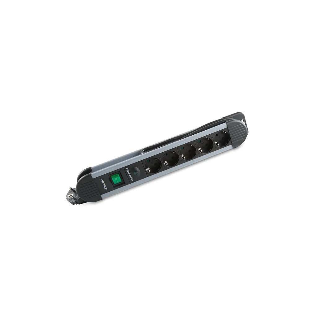 5 Soket Akım Korumalı Priz - 900 Joule Güvenlik, S-LINK SPGKS05 (Gri)