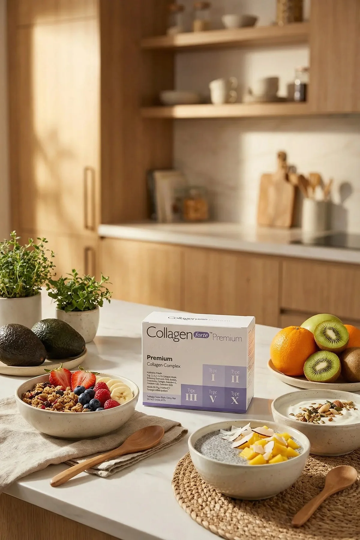 5 Tip Kolajen, Biotin, C Vitamini, Vitamin B12, Diyet Desteği 90 