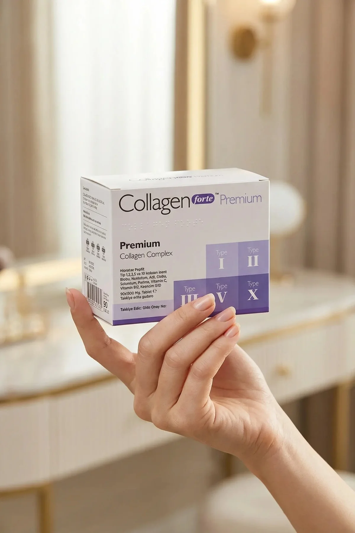 5 Tip Kolajen, Biotin, C Vitamini, Vitamin B12, Diyet Desteği 90 